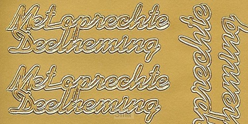 Stickervel met oprechte deelneming goud