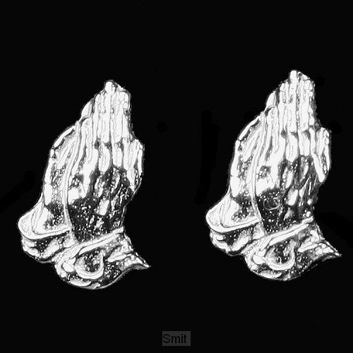 Oorstekers zilver biddende handen