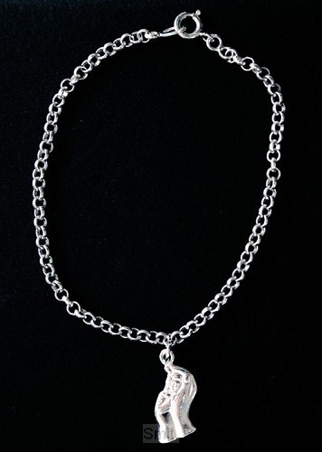 Armband zilver 18cm kind in hand