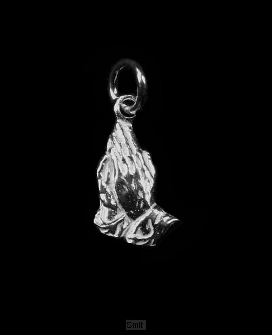 Hanger zilver biddende handen