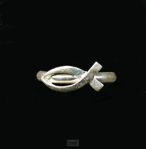 Ring zilver dun vis 17mm
