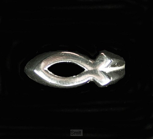 Ring zilver vis open m 18