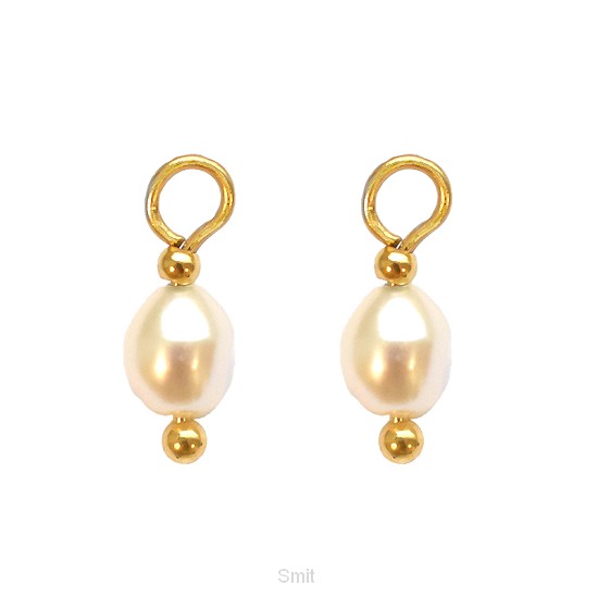 Oorbelhangers goud parel