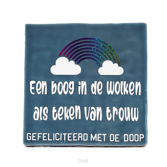 Tegeltje Doop blauw jongen