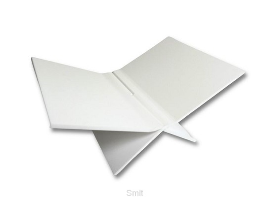 Boekenstandaard perspex middel design mat wit
