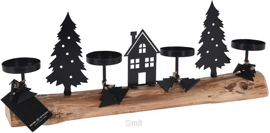 Advent Candleholder Christmas scene popu