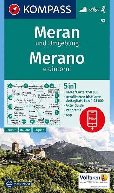 Kompass WK53 Meran und Umgebung, Merano en omgeving
