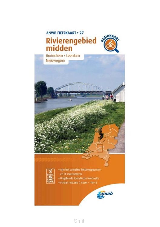 Fietskaart Rivierengebied midden 1:66.666