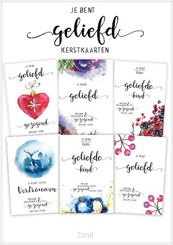 Voordeelpak kerstkaarten je bent geliefd