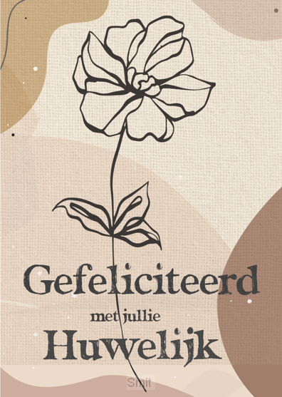 Wenskaart gefeliciteerd huwelijk