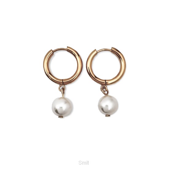 Oorbel ring parel goud