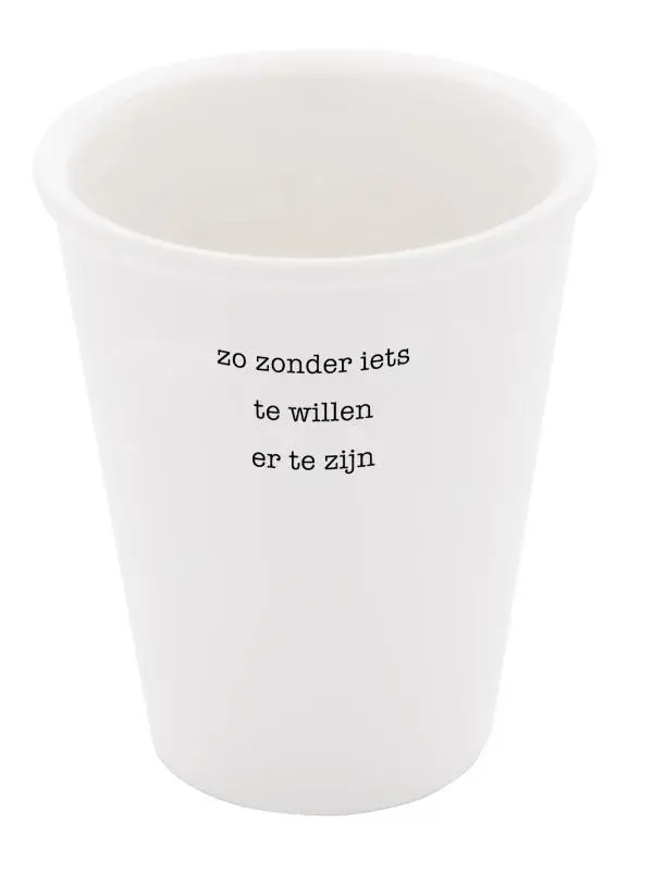 Porseleinen beker 'Zo zonder' set van 2
