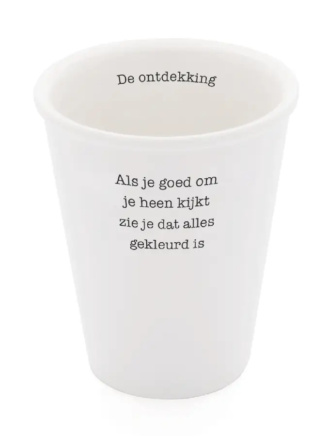 Porseleinen beker 'De ontdekking' set van 2