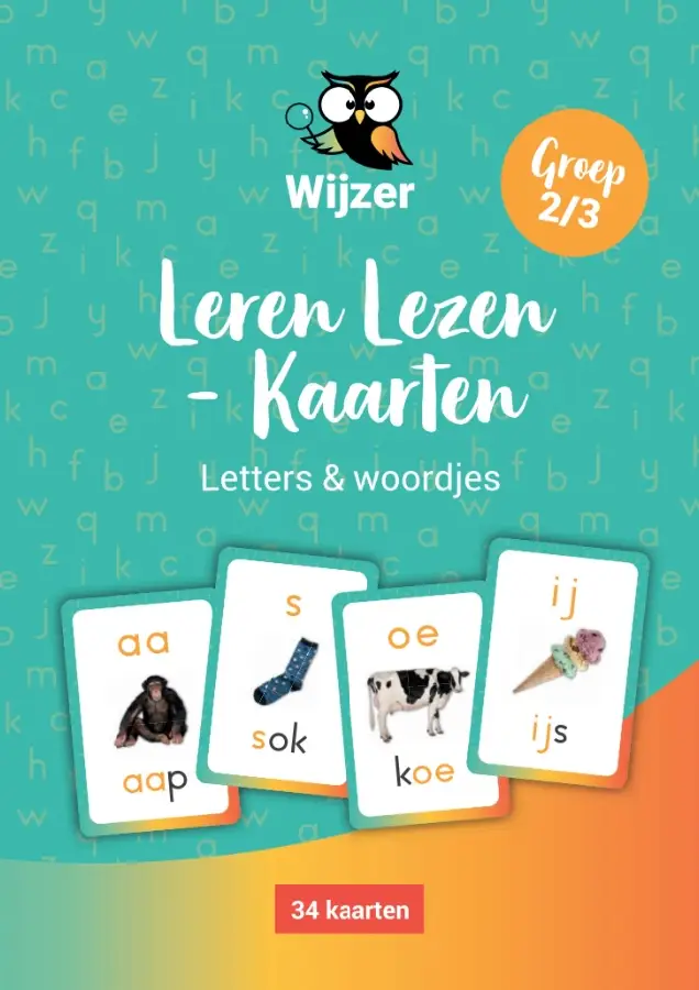 Leren Lezen Kaarten Letters en Woordjes