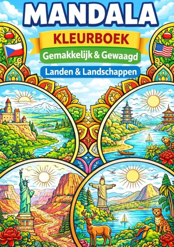 Mandala Kleurboek, Landen & Landschappen (Gemakkelijk & Gewaagd)