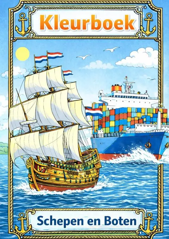 Kleurboek, boten en schepen.