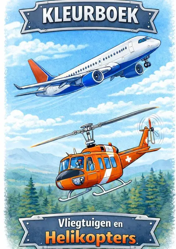 Kleurboek, Vliegtuigen & Helikopters.