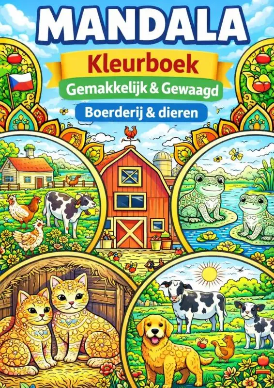 Mandala kleurboek ( Gemakkelijk & Gewaagd ) boerderij & Dieren.