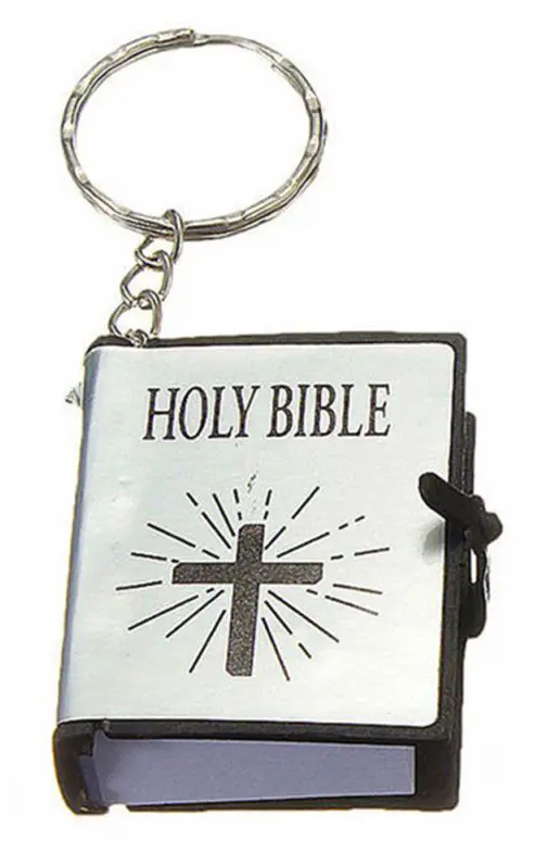 Sleutelhanger Holy Bible zilver
