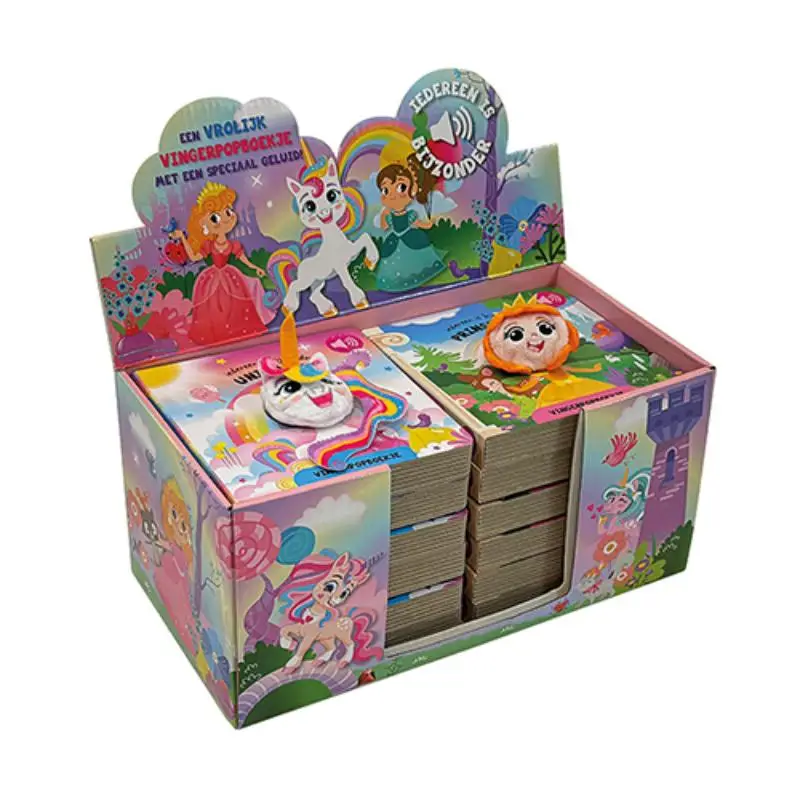 Display vingerpopboekjes Prinsessen/unicorns
