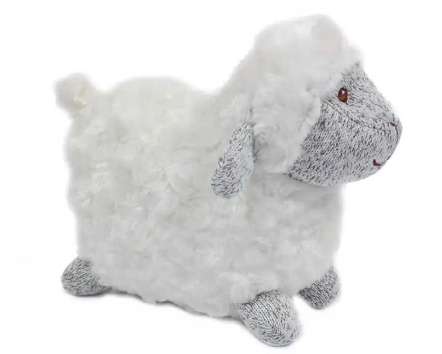 Sheep white/grey curly small 18x23cm