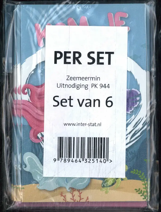 Zeemeermin - Uitnodiging PK 944 - set van 6