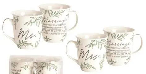 Mug Set Mr & Mrs Marriage takes three