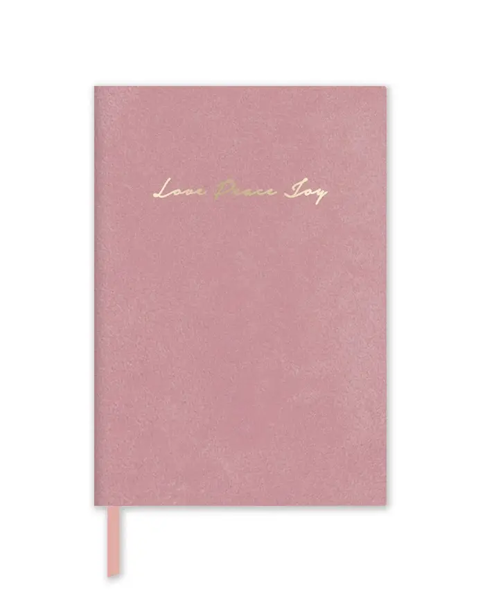 Soft Felt PU Journal Pink Love Peace Joy