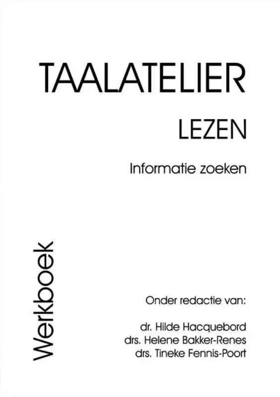 Informatie zoeken / Taalatelier / Werkboek