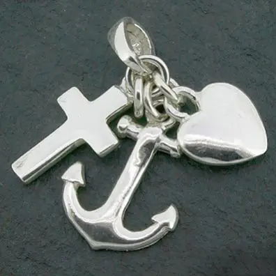 Silver pendant faith hope love