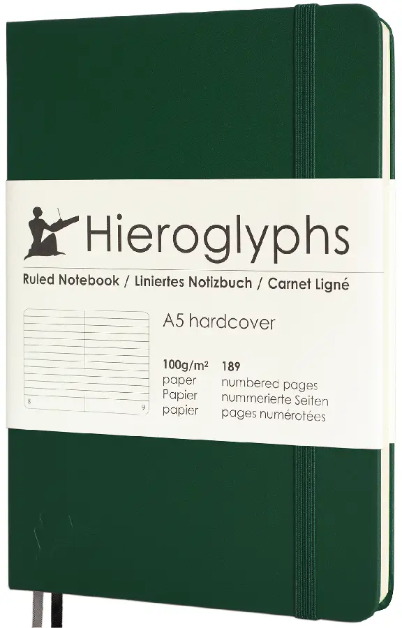 Hieroglyphs Notitieboek - A5 Gelinieerd - Groen