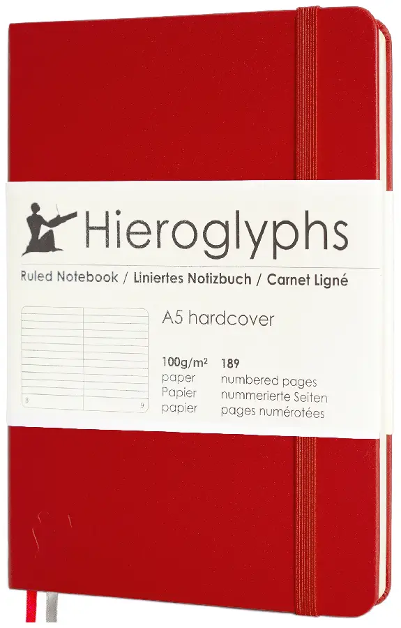 Hieroglyphs Notitieboek - A5 Gelinieerd - Vermiljoen