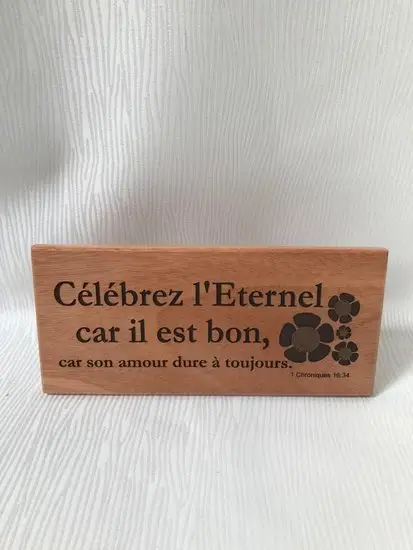 Wandbord 22x10cm celebrez l''Eternel car