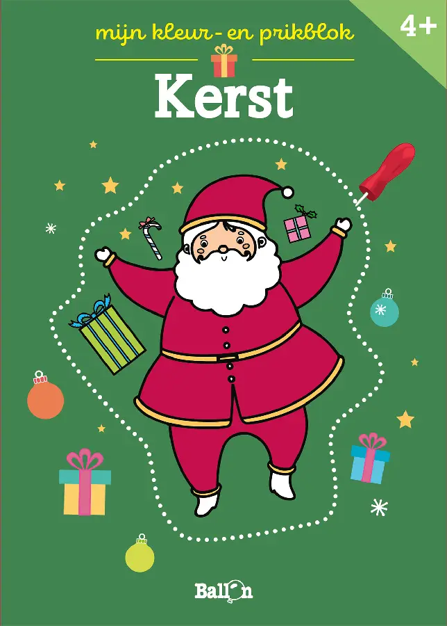 Kleur- en prikblok Kerstmis