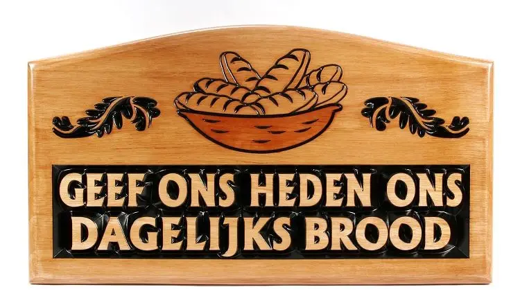 Wandbord hout 35x19.5cm geef ons heden
