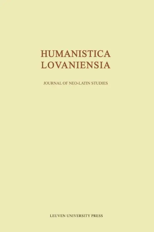 Journal of neo latin studies / volume LXIII 2014