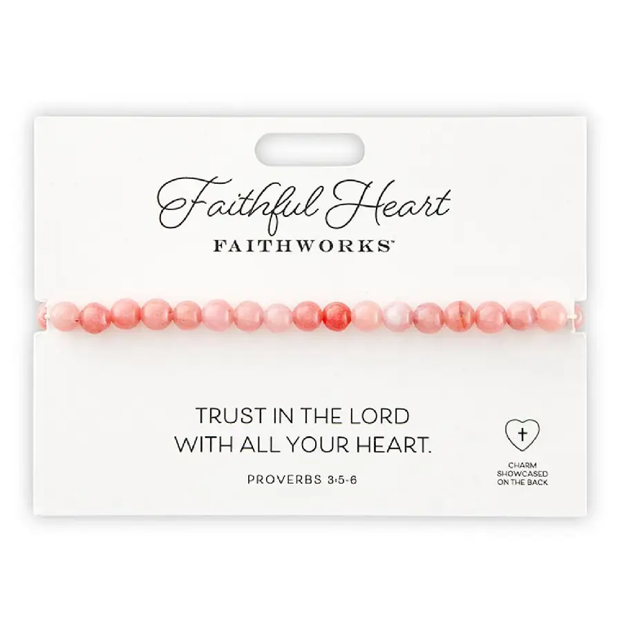 Stone bracelet faithful heart pink