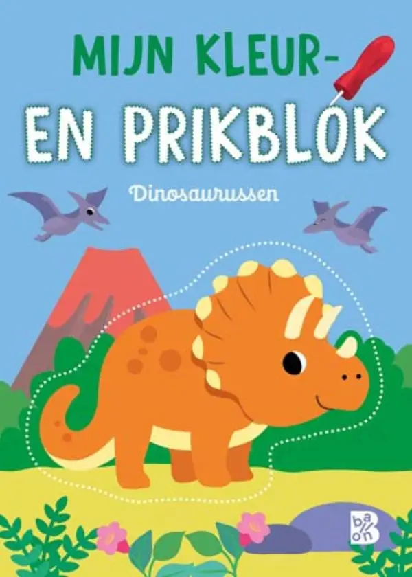 Mijn kleur- en prikblok: Dinosaurussen
