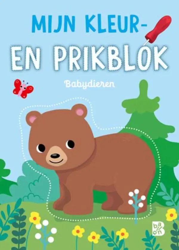 Mijn kleur- en prikblok: Babydieren