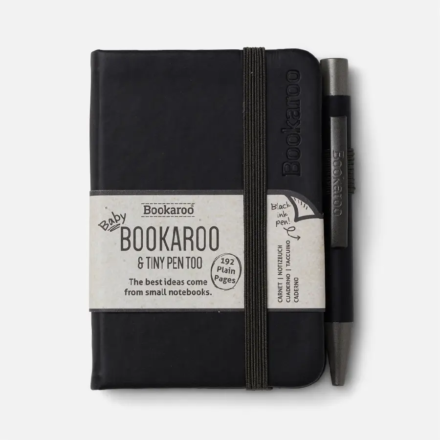 Bookaroo A7 Notebook & Pen - Black