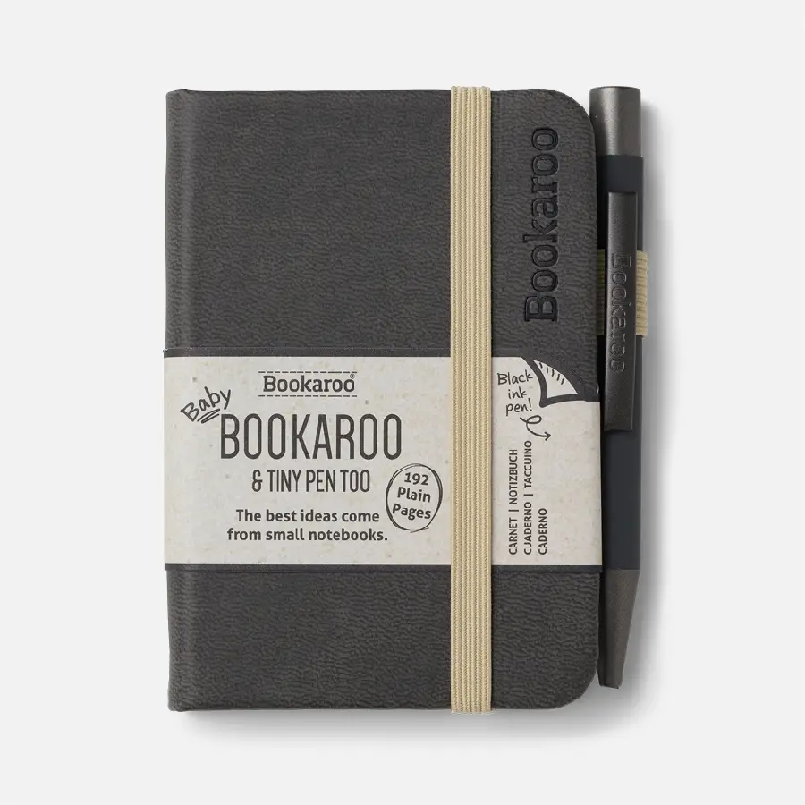 Bookaroo A7 Notebook & Pen - Charcoal