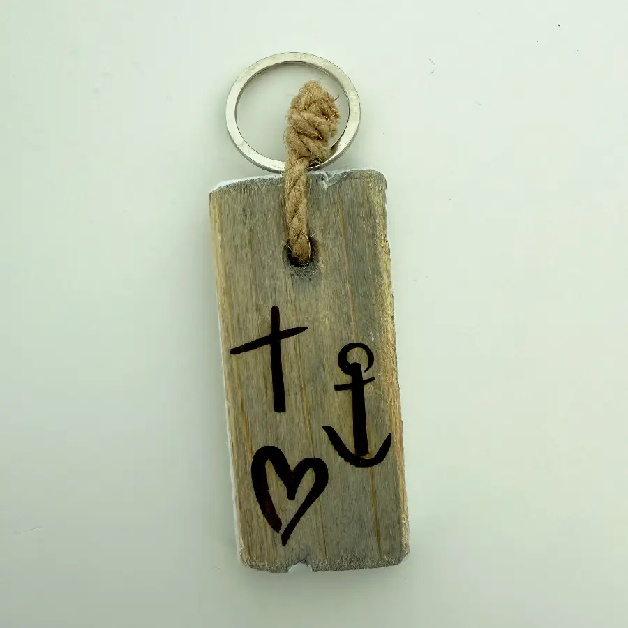 Houten Sleutelhanger Geloof