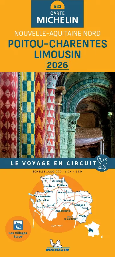 Michelin Wegenkaart 521 Poitou Charentes 2026