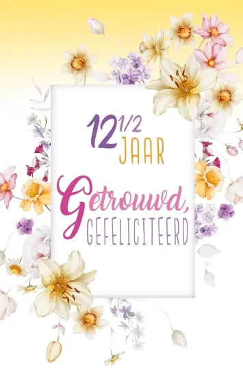 Wenskaart 12,5 jaar getrouwd