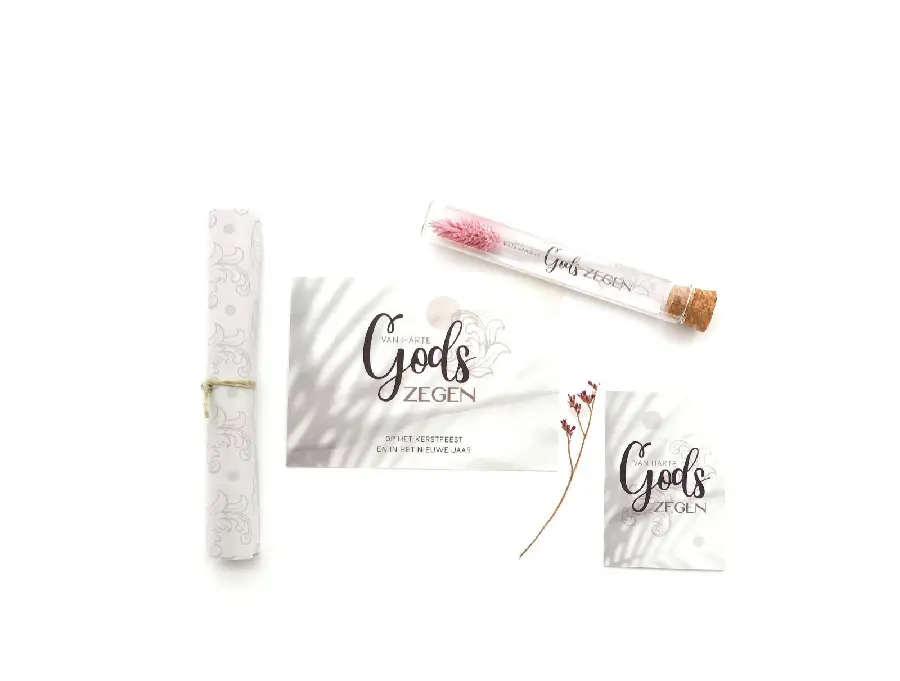 Giftbox Gods zegen / Glazen buisje