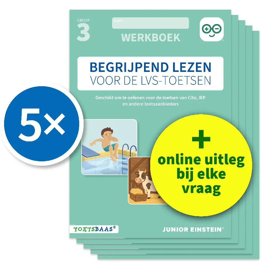 Begrijpend lezen voor de LVS-toetsen - Groep 3 - Werkboek - Set van 5