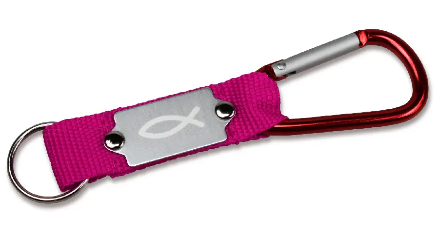 Sleutelhanger karabijn vis Fuchsia