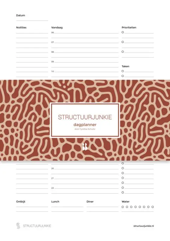 De Structuurjunkie Dagplanner