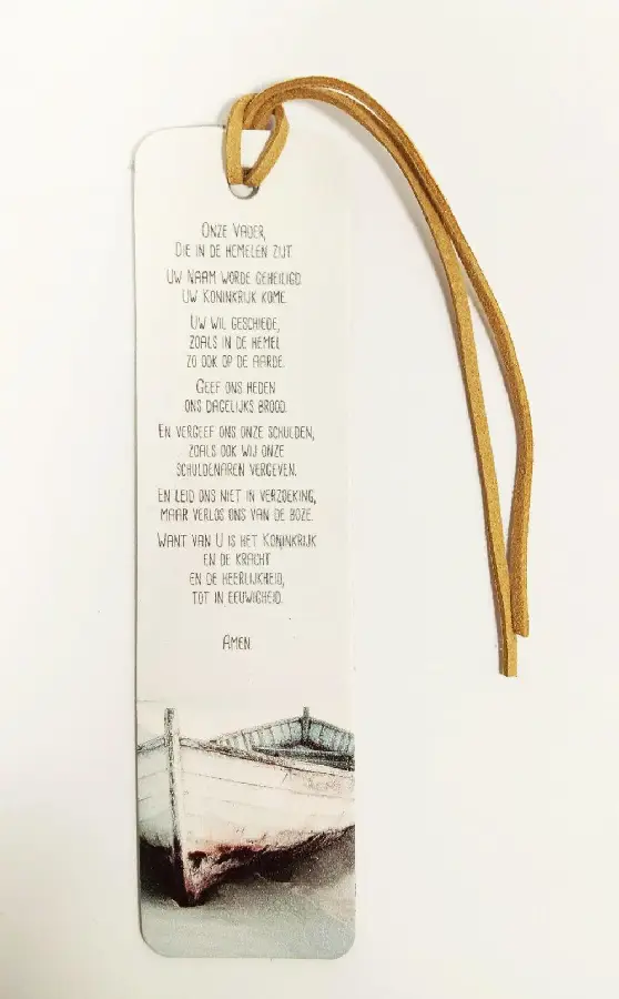 Leren boekenlegger, Onze Vader