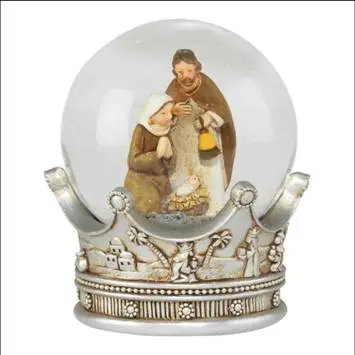 On crown base holy family  Waterglobe